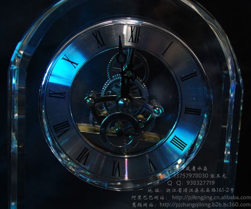 水晶钟表摆件 水晶时钟批发 水晶工艺品 k9水晶 浦江工厂